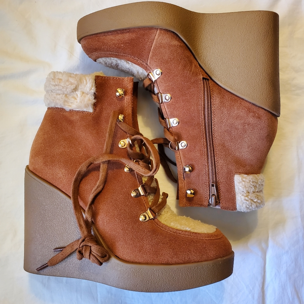 Jessica Simpson Suede Boots Women's Size 8 - Faux Fur